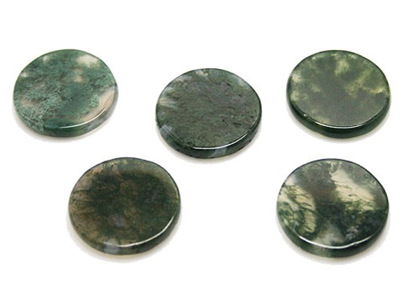 天然石材配件Moss瑪瑙（Moss瑪瑙）硬幣配件ti-pa-1166 第2張的照片