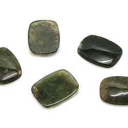 天然石材配件Moss瑪瑙（Moss瑪瑙）長方形Cabochon寬鬆ti-pa-1168（2件） 第2張的照片