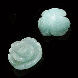 天然石材配件亞馬遜（Amazonite）玫瑰玫瑰散裝配件（2件套）ti-pa-1332 第2張的照片