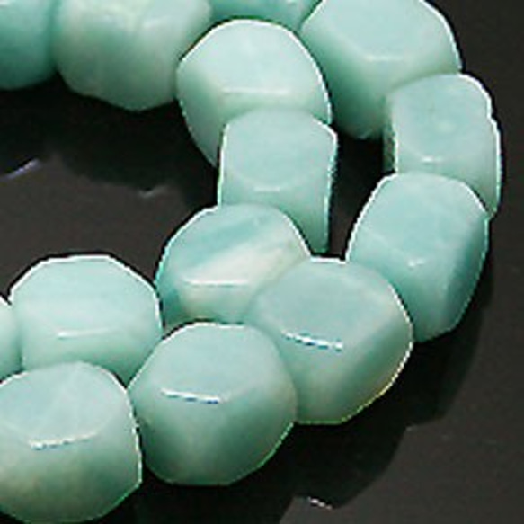 天然石 ビーズ ライン 卸売　アマゾナイト(Amazonite)　タンブルカットビーズ　 timy-298 2枚目の画像