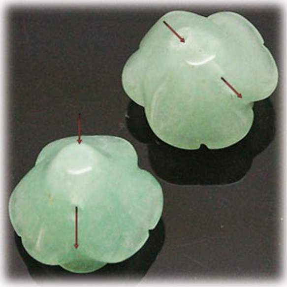 天然石パーツ　アマゾナイト(Amazonite)　お花モチーフパーツ　f-side-hole-6　8mm 3枚目の画像