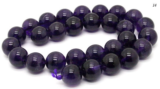 天然石 ライン 卸売　アメジスト(Amethyst)　丸玉ビーズ　14mm　ame-r-14　be-ame-rb-140