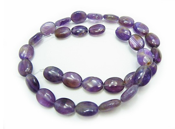 天然石珠線批發紫水晶（紫水晶）橢圓珠timy-349 第1張的照片