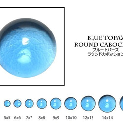 天然石 ルース 卸売　ブルートパーズ（bluetopaz）　ラウンドカボション　2.5mm 1枚目の画像