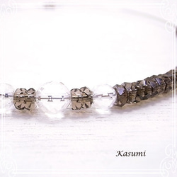 Kasumi煙熏石英和水晶線項鍊de-59-ks-136 第2張的照片