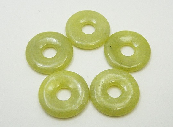 天然石材部件豌豆圓盤黃玉圓環型（3件）ti-p-disk-46約20毫米 第2張的照片