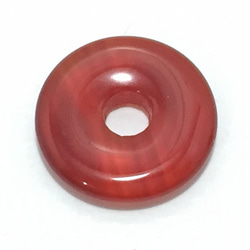 天然石材零件P.Disk瑪瑙（紅瑪瑙）甜甜圈類型（1）timy-PD-14約20mm 第1張的照片