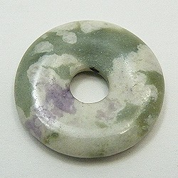 天然石材部件豌豆圓盤海洋碧玉甜甜圈型（3件套）ti-p-disk-66約20毫米 第1張的照片