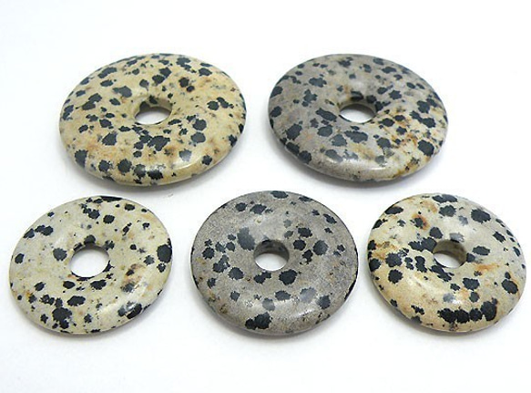 天然石材部件Peep Disc Dalmatian Jasper甜甜圈型（3件套）timy-pd-11約35毫米 第2張的照片