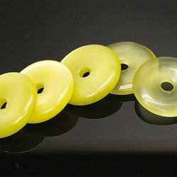 天然石材配件豌豆圓盤貓眼圓環型（5件套）ti-p-disk-54約25毫米 第2張的照片