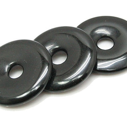 天然石材零件豌豆盤縞瑪瑙 (Onix) 甜甜圈形狀 ti-p-disk-13 約 35 毫米 第2張的照片