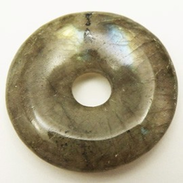 天然石材部件Peabody Labradorite甜甜圈型（2件套）timy-pd-00約25毫米 第1張的照片