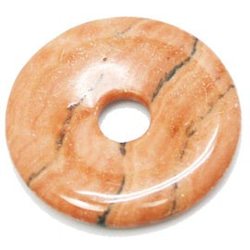 天然石材零件 P-Disk 圖片碧玉甜甜圈形狀（3 件組） ti-p-disk-20 約 30 毫米 第1張的照片