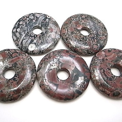 天然石零件 Peadisc Jasper 甜甜圈型 timy-pd-6 約 40mm 第2張的照片