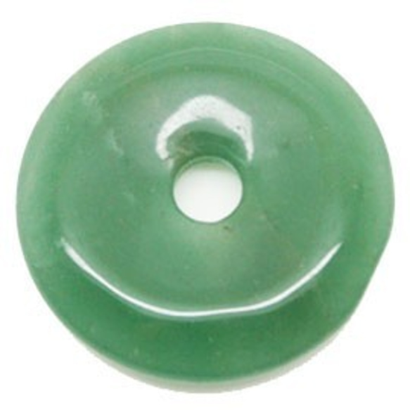 天然石零件 Peadisc Green Aventurin 甜甜圈型 （3 件套） timy-pd-5 約 40 毫米 第1張的照片