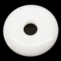 【存貨有限！ 】天然石件豌豆盤白玉甜甜圈造型 Timy-PD-20 約 35mm 第1張的照片
