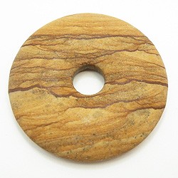 天然石材部件豌豆圓盤圖片碧玉圓環型（3件套）ti-p-disk-73約40毫米 第1張的照片