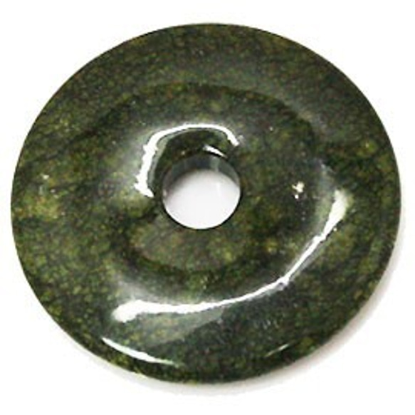 天然石パーツ　ピーディスク　グリーンレースストーン　ドーナツ型　ti-p-disk-63　約50mm 1枚目の画像