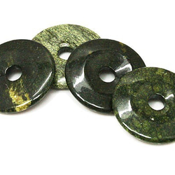 天然石件豌豆盤綠色蕾絲石甜甜圈形狀 ti-p-disk-63 約 50mm 第2張的照片