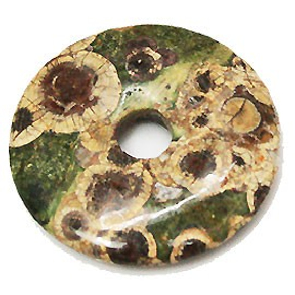 天然石材零件豌豆盤海洋碧玉甜甜圈形狀 ti-p-disk-64 約 40 毫米 第4張的照片
