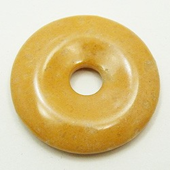 [僅庫存！ ]天然石材零件豌豆盤黃色碧玉甜甜圈型（另售）timy-pd-2約30mm 第1張的照片