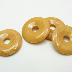 [僅庫存！ ]天然石材零件豌豆盤黃色碧玉甜甜圈型（另售）timy-pd-2約30mm 第2張的照片