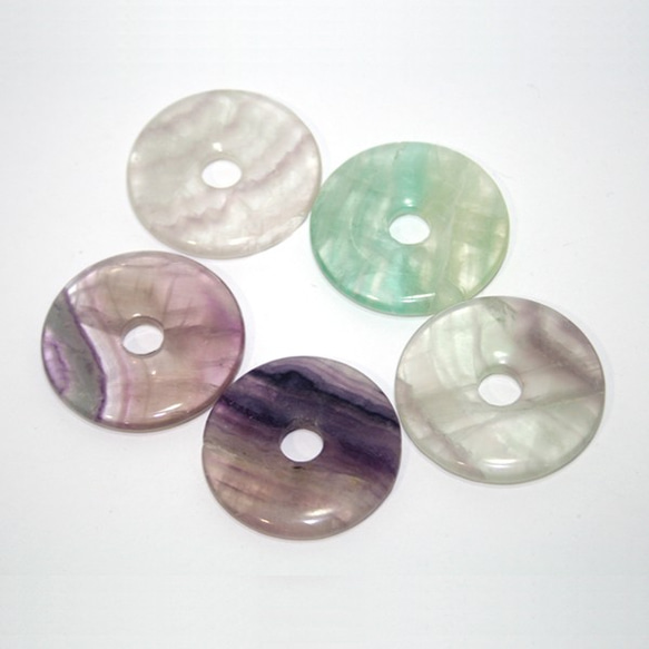 天然石材部件Peak Disc Flowite（螢石）甜甜圈型ti-p-disk-68約50 mm 第2張的照片
