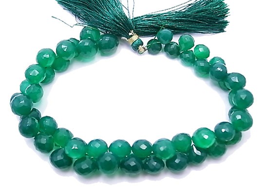 天然石 ビーズ ライン 卸売　グリーンオニキス(Green onyx)　オニオンカットビーズ　ali-c-4 5,254円