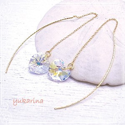 yukarina水晶極光一片心臟心臟美國耳環t-ap004 第4張的照片