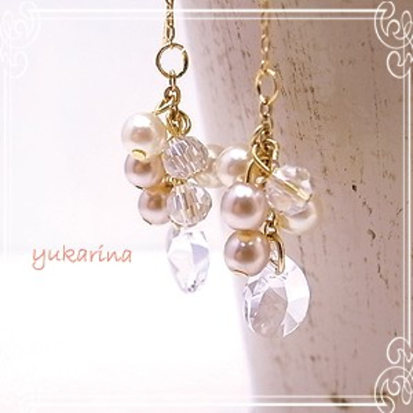 yukarina crystal×petit pearl美國耳環t-ap005 第5張的照片