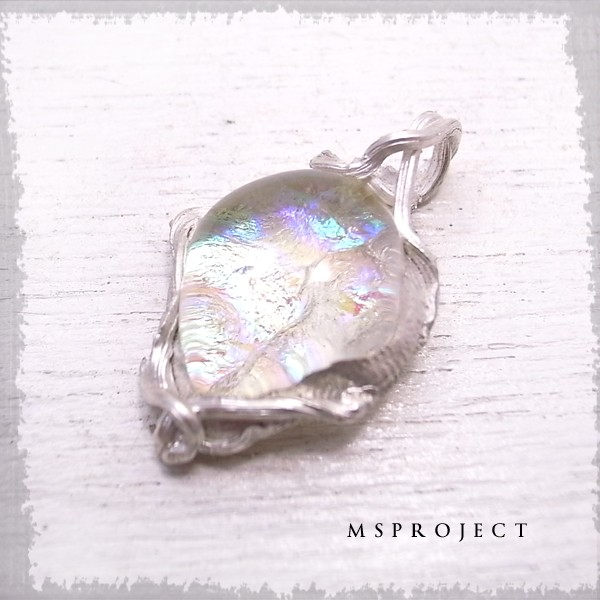 MS project　シルバー1000　チタンガラスペンダント　ペンダントトップ　de-67-ms-066
