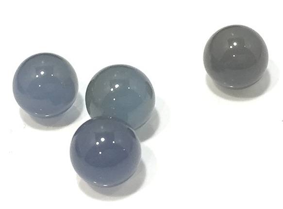 天然石パーツ　ブルーオニキス（Blue Onyx）　丸玉パーツ　穴無し（10個セット）　10mm　ti-pa-1158c 2枚目の画像