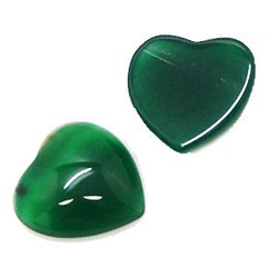 天然石材零件綠色瑪瑙心形圖案零件約15毫米（2件套）ti-pa-1154 第1張的照片