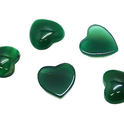 天然石材零件綠色瑪瑙心形圖案零件約15毫米（2件套）ti-pa-1154 第2張的照片