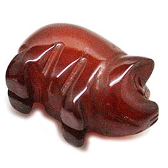 天然石材零件紅玉髓（carnerian）豬豬辮子零件ti-pa-1339 第1張的照片