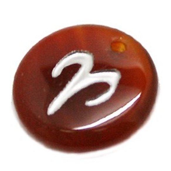 石亀屋 在庫限り！】天然石パーツ カーネリアン(carnerian) 牡羊座ロゴパーツ