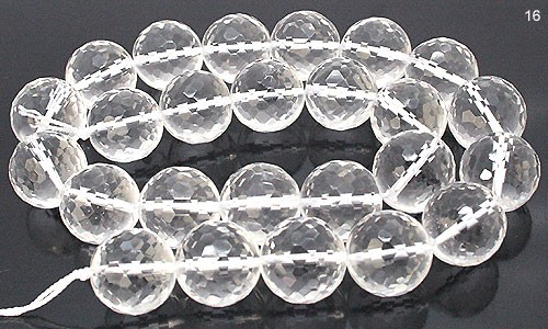 【在庫限り！】クリスタルクォーツ(水晶)　丸玉ミラーカットビーズ　16mm　crystal-mirror-16