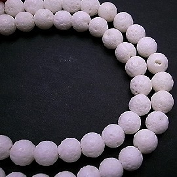 天然石 ビーズ ライン 卸売　シーバンブー海竹珊瑚白色(white coral)　丸玉ビーズ　7mm　liw-co-99 2枚目の画像