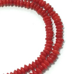 天然石珠線批發海竹海竹珊瑚紅（紅珊瑚）Rondel珠liw-co-34b 第2張的照片