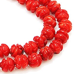 天然石珠線批發海竹海竹珊瑚紅設計造型圓球珠liw-co-44 第2張的照片