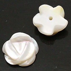 天然石材零件貝殼/珍珠母玫瑰玫瑰凸起部分（3件套）ti-pa-996 第2張的照片