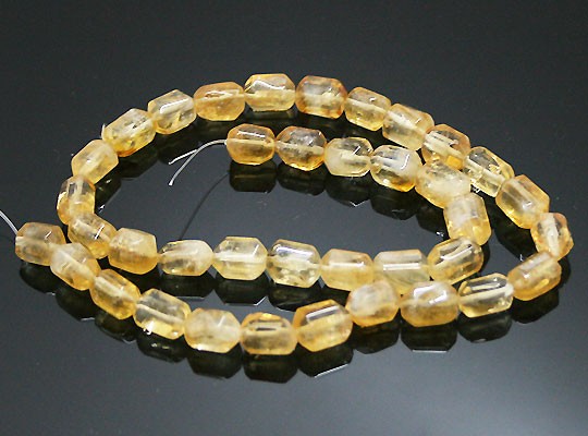 天然石 ビーズ ライン 卸売　シトリン（Citrine）　面カットビーズ　timy-315