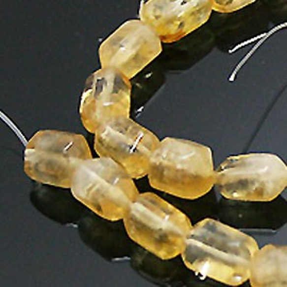 天然石珠線批發黃水晶（Citrine）面部切珠timy-315 第2張的照片