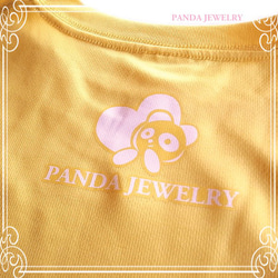 PANDA JEWELRY 　パンダおにぎりTシャツ　黄（Mサイズ）　de-12-pj-p-085 3枚目の画像