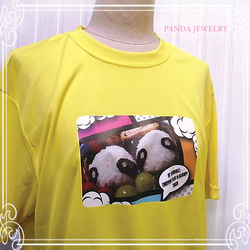 PANDA JEWELRY 　パンダおにぎりTシャツ　黄（Mサイズ）　de-12-pj-p-085 4枚目の画像