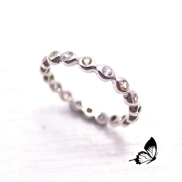 BUTTERFLY　SV925/AG925 天然石サファイア/ジルコン リング 7号　de-93-bu-17