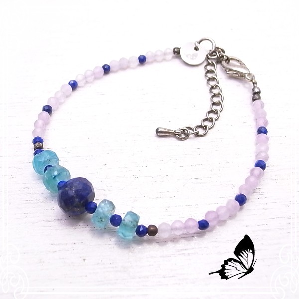 BUTTERFLY　クンツァイト/ラピスラズリ ブレスレット　de-93-bu-29