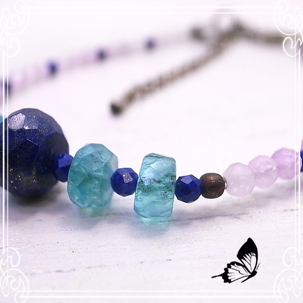 BUTTERFLY　クンツァイト/ラピスラズリ ブレスレット　de-93-bu-29