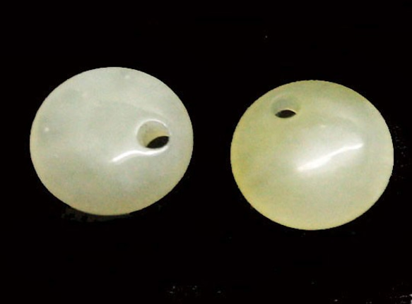 天然石材配件新玉（新玉）圓形配件（3件套）ti-pa-1403 第2張的照片