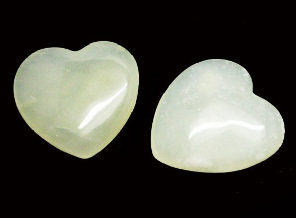 天然石材配件新玉（新玉）心形圖案配件ti-pa-1399 第2張的照片